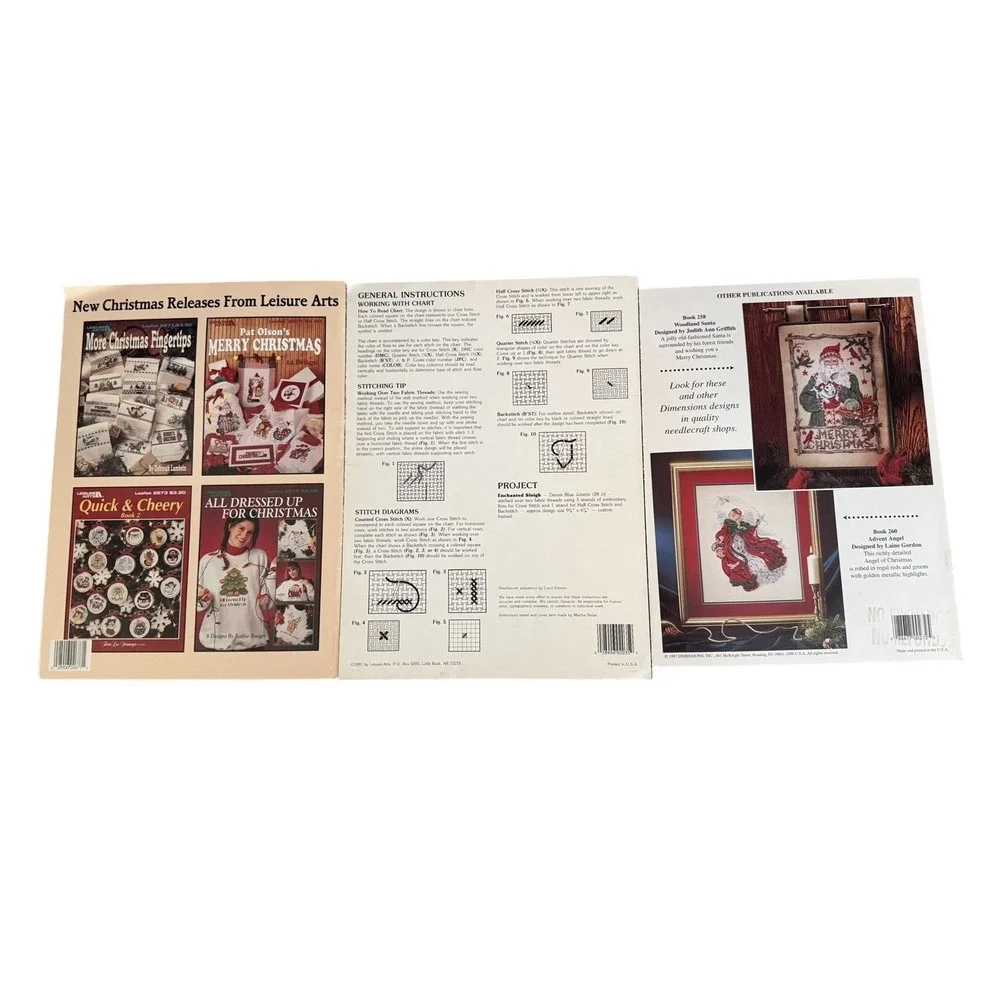 Christmas Ornaments 3D Plastic Canvas Pattern Instruction Books Vintage  Lot 4‎